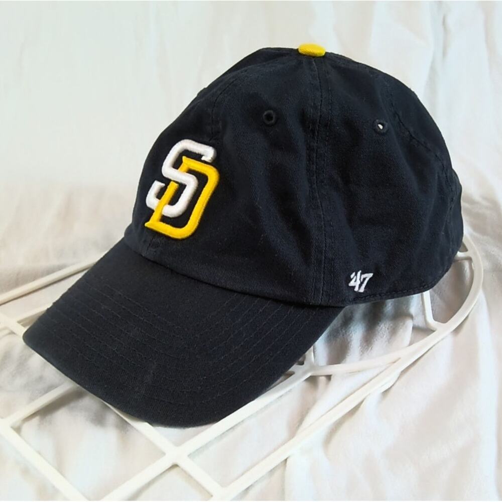 '47 Brand San Diego Padres Clean Up Strapback Hat/Cap Navy Blue MLB